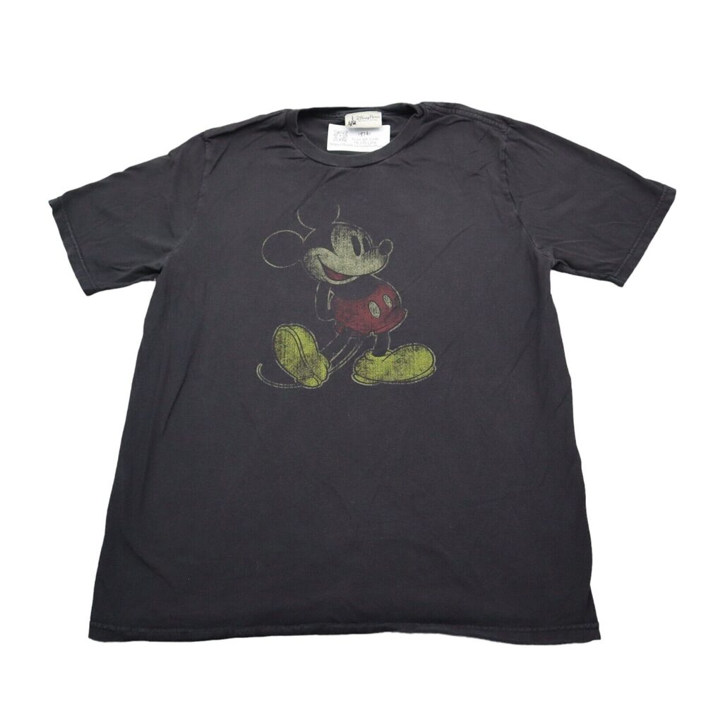 Disney Parks Shirt Mens XL Black Shirt Sleeve Mickey Mouse Cotton Pullover